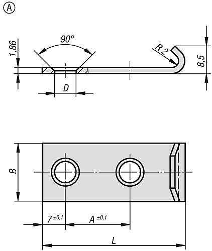 Gegenhaken Gerade, für Spannverschluss Form: A 44x18, A=20, D=4,6, Edelstahl 1.4301 gleitgeschliffen - K1336.91460442 - bekommst Du bei HUG Technik ♡