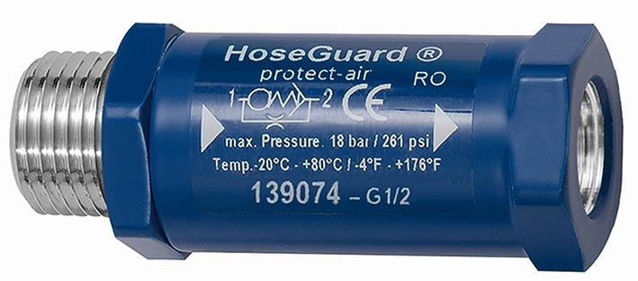 Schlauchbruchsicherung »Hose Guard«, G 1/4 AG/IG, Aluminium/Polyacetat - bei HUG Technik ♡