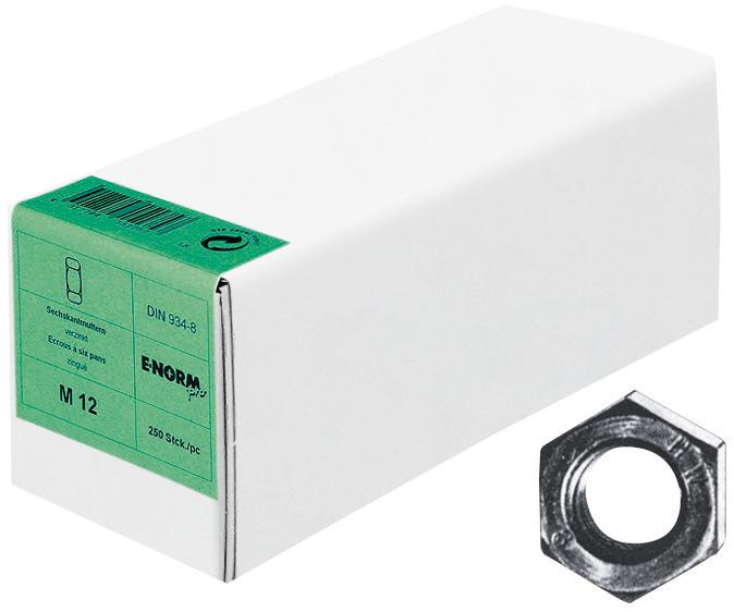 E-NORMpro Sechskantmutter M10 DIN 934, Edelstahl A2, Packung mit 100 Stück - erhältlich bei ✭ HUG Technik ✓
