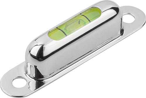 Röhrenlibelle, Form:A, Empfindlichkeit 50', L=57, B=12,3, H=13, Messing Vernickelt U Hochglanzpol, Komp:Glas - K1158.1571350 - gibt’s bei HUG Technik ✓