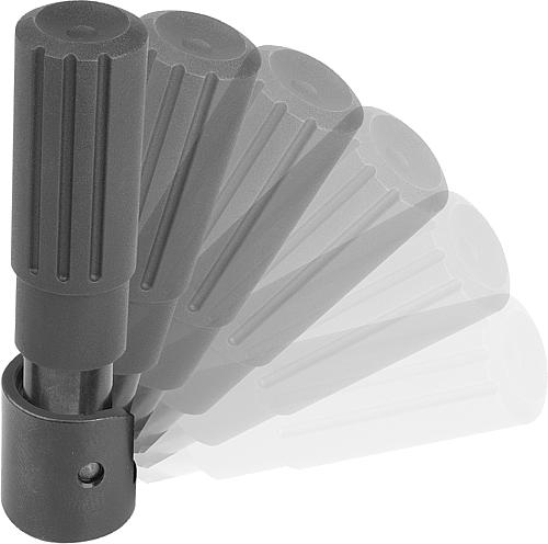 Handrad mit Nut Gr.1 D1=80 Thermoplast, Sicherheits-Zylindergriff, Komp: Thermoplast, D=10 - K0259.10801003 - direkt bei HUG Technik ✓