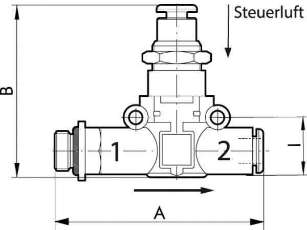 Rückschlagventil, pneumatisch entsperrbar, Gewinde/Schlauch, G 1/4, Schlauch-ø 6 mm, »lineonline« - gibt’s bei HUG Technik ✓