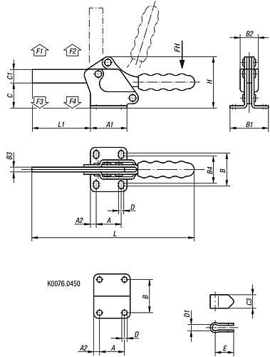 Schnellspanner horizontal Stahl, Komp: Kunststoff - K0076.0250 - bei HUG Technik ♡