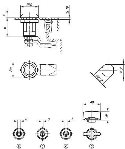 Kompressions-Drehriegel, Zink - K0529 - bei HUG Technik ✓