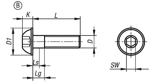 Schraube Halbrundkopf DIN EN ISO7380-2 M03X10, Form B mit Innensechskant und Bund, Edelstahl A2, 70 blank - K1796.2103X10 - gibt’s bei HUG Technik ✓