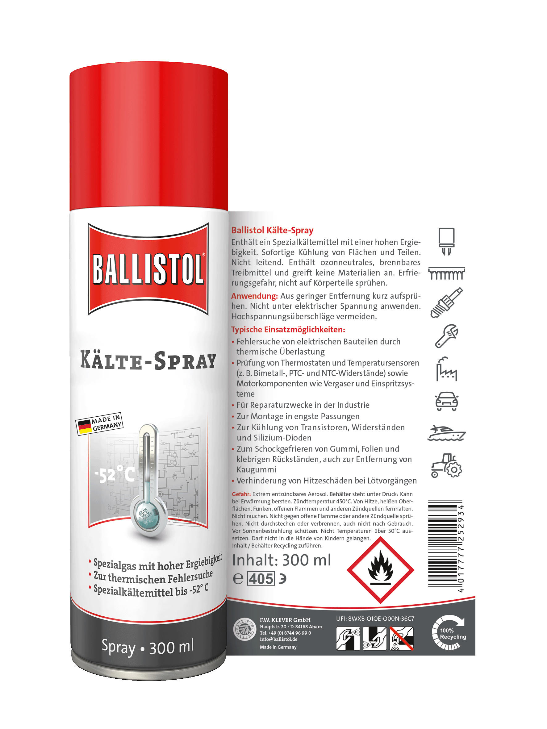 Ballistol Kältespray 300 ml Rückseite