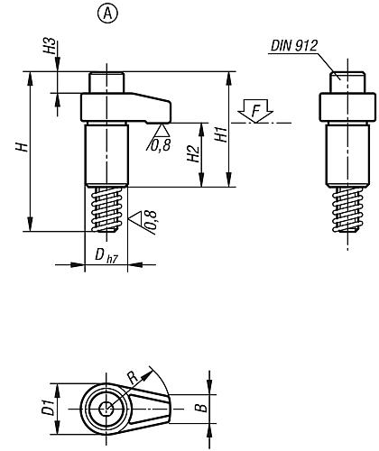 Spannhaken D=20, Form: A, geschliffen - K0014.110030 - direkt von HUG Technik ✓