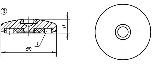 Zeichnung Teller Anti-Slip-Platte, Form: B Edelstahl, D=30 - K0416.20302 - bei HUG Technik ✓