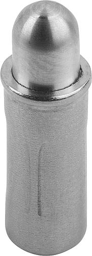 Federndes Druckstück Standard Federkraft, glatte Ausführung, D=10 L=26, Edelstahl, Komp: Edelstahl - K1172.10 - direkt von HUG Technik ✓