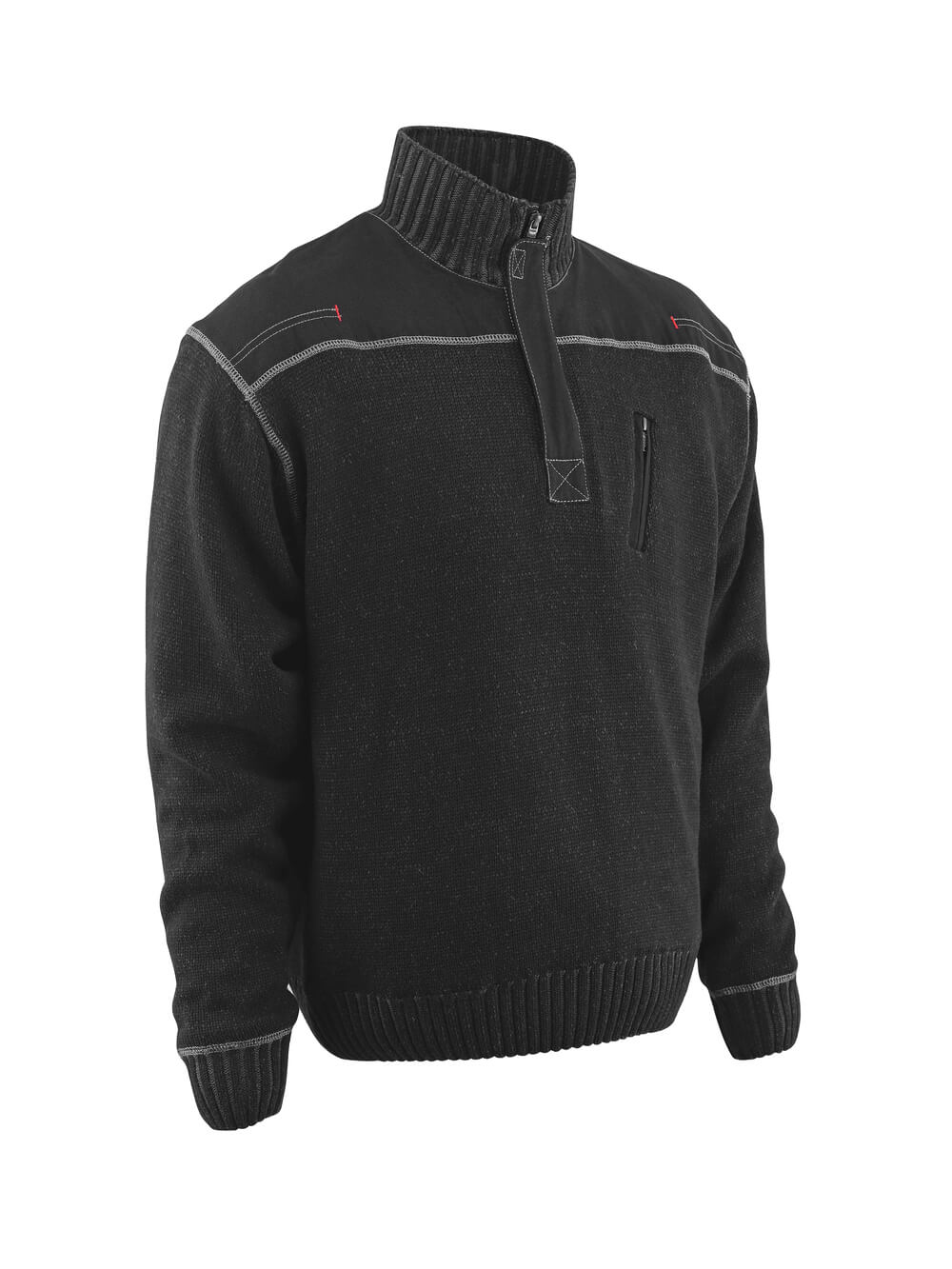 MASCOT® FRONTLINE Strickpullover mit kurzem Reißverschluss »Naxos« Gr. 2XL, schwarz - kommt direkt von HUG Technik 😊