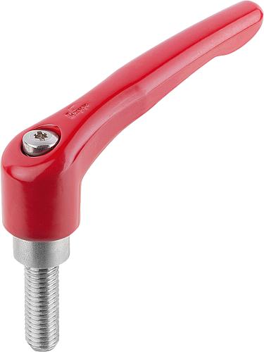 Produktbild Klemmhebel Gr.0 M04x20 Zink, rot RAL3003, Komp: Edelstahl - K0123.00427x20