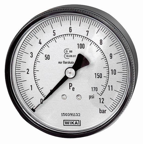 Manometer ø 80, ungeeicht, Anschluss hinten für Handreifenfüllmesser, Standard - bei HUG Technik ☆