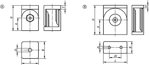 Gelenkstück 30x30x45, Form:A Zink, Typ B, BN=8 - K1051.083030 - bei HUG Technik ✭