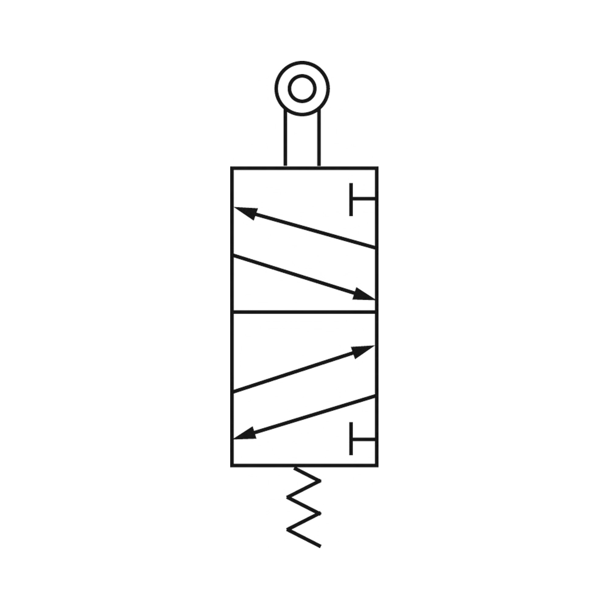 5/2-Wegeventil, mechanisch betätigt, »M5«, Rollenhebel, G 1/4 - erhältlich bei ❣ HUG Technik ✓