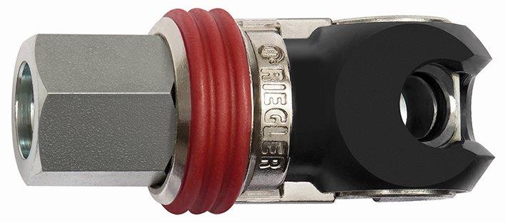 Schwenk-Sicherheitskupplung NW 7,2, EURO 7,2, NPT 1/2 IG, Stahl - bei HUG Technik ✭