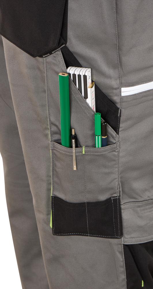 FORTIS Herren-Bundhose Flex, grau-schwarz-lime - bei HUG Technik ☆