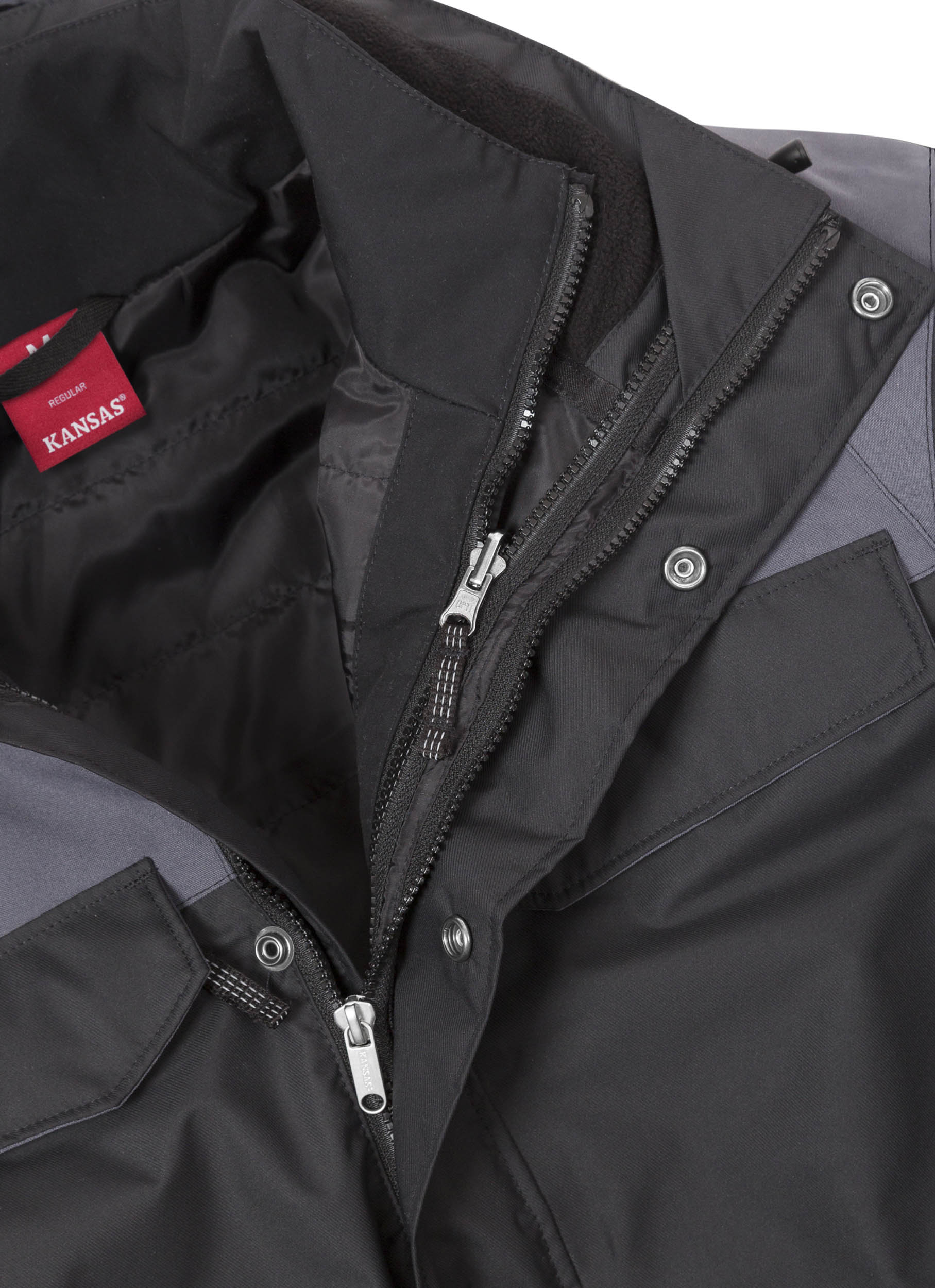 KANSAS®-Icon Airtech® 3in1 Jacke, Gr. S Schwarz/Grau 996, Typ 4056 GTT 🖤 bei HUG Technik ✓