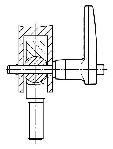 Kugelsperrbolzen L-Griff Aluminium, selbstsichernd, Komp: Edelstahl, D1=10, L=100 - K0642.15110100 - gibt’s bei HUG Technik ✓