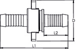 3/3 Schlauchverschraubung, G 1 x 19, Überwurfmutter, flachd., NBR O-Ring, Messing - bei HUG Technik ☆