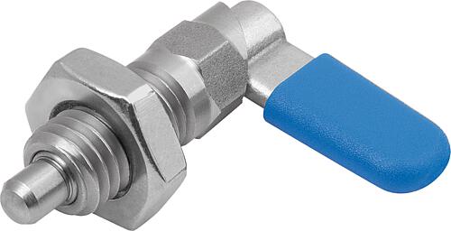 Sperrriegel mit Sechskant, D=8, M16X1,5, SW1=16, Form:D, mit Kappe, mit Mutter, Edelstahl blank - K1680.1070816187