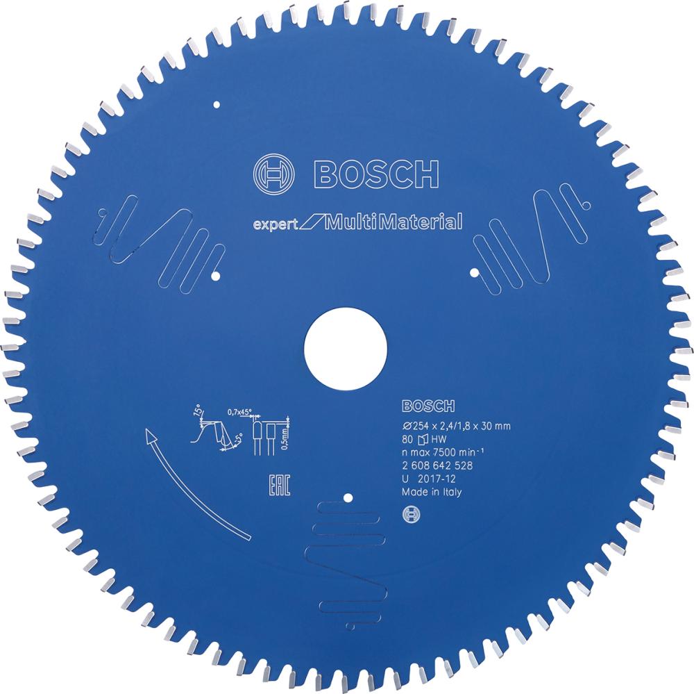 Kreissägeblatt HW Expert 254x30x2.4 80 T TR Bosch - bei HUG Technik ✭