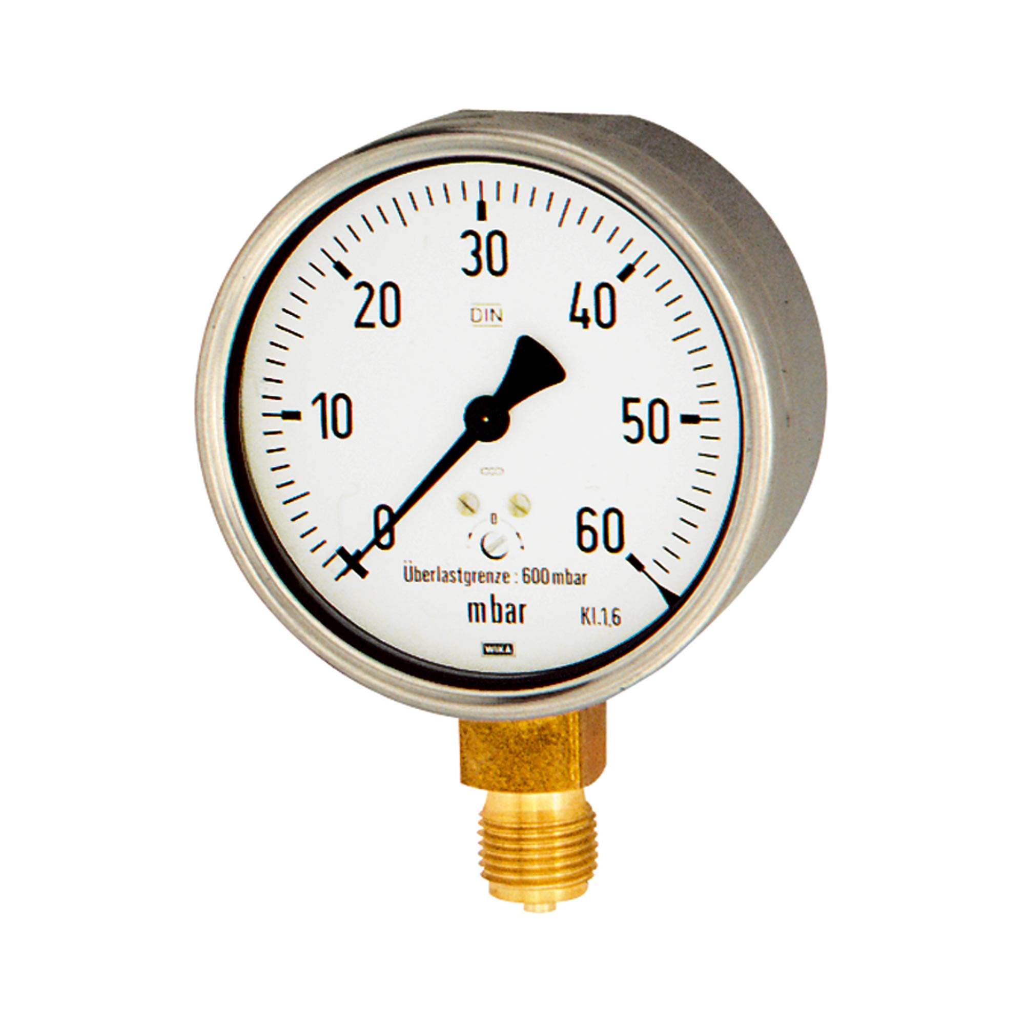 Kapselfedermanometer, Stahl, G 1/4 radial unten, 0-160 mbar, Ø 63 - bekommst Du bei HUG Technik ♡