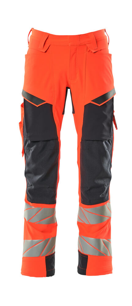 MASCOT® ACCELERATE SAFE Hose mit Knietaschen  Gr. 76/C46, hi-vis rot/schwarzblau - erhältlich bei ✭ HUG Technik ✓