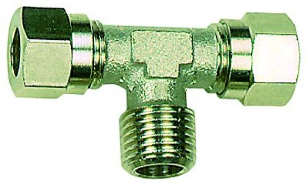 T-Einschraubverschraubung, R 1/2 a., Rohr-Außen-Ø 18 mm, Messing vernickelt - gibt’s bei HUG Technik ✓