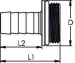 1/3 Schlauchverschraubung, G 1 1/2 x 32 mm, mit NBR O-Ring, mit Bund, Messing blank - bei HUG Technik ✓