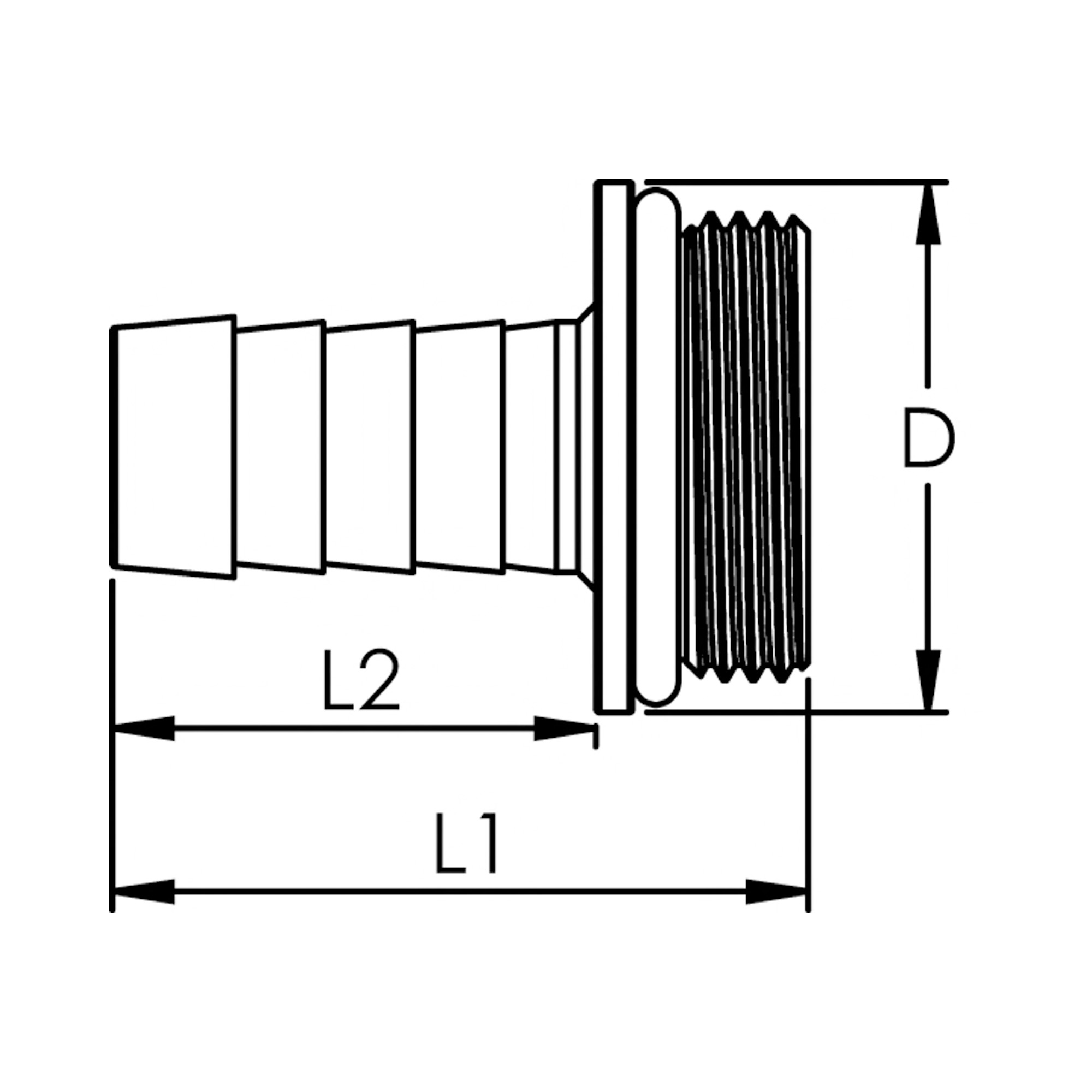 1/3 Schlauchverschrverschraubung G1 1/4x32, mit NBR O-Ring, mit Bund, Messing blank - bei HUG Technik ☆