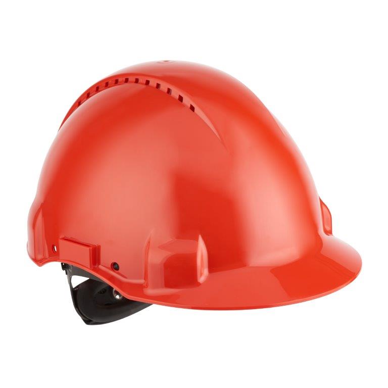 3M™ G3000 Schutzhelm Uvicator, G30NUR rot, belüftet, mit Schweissband - direkt bei HUG Technik ✓