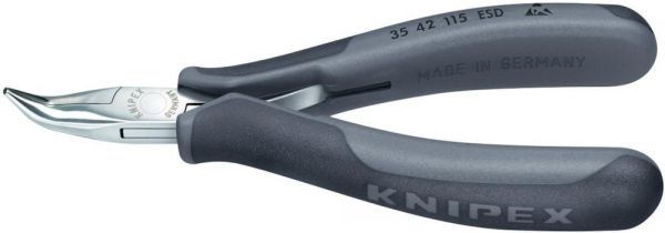 KNIPEX® Greifzange Elektronik ESDBacken flachrund gebogen 115 mm - direkt bei HUG Technik ✓ KNIPEX® Greifzange Elektronik ESDBacken flachrund gebogen 115 mm - direkt bei HUG Technik ✓