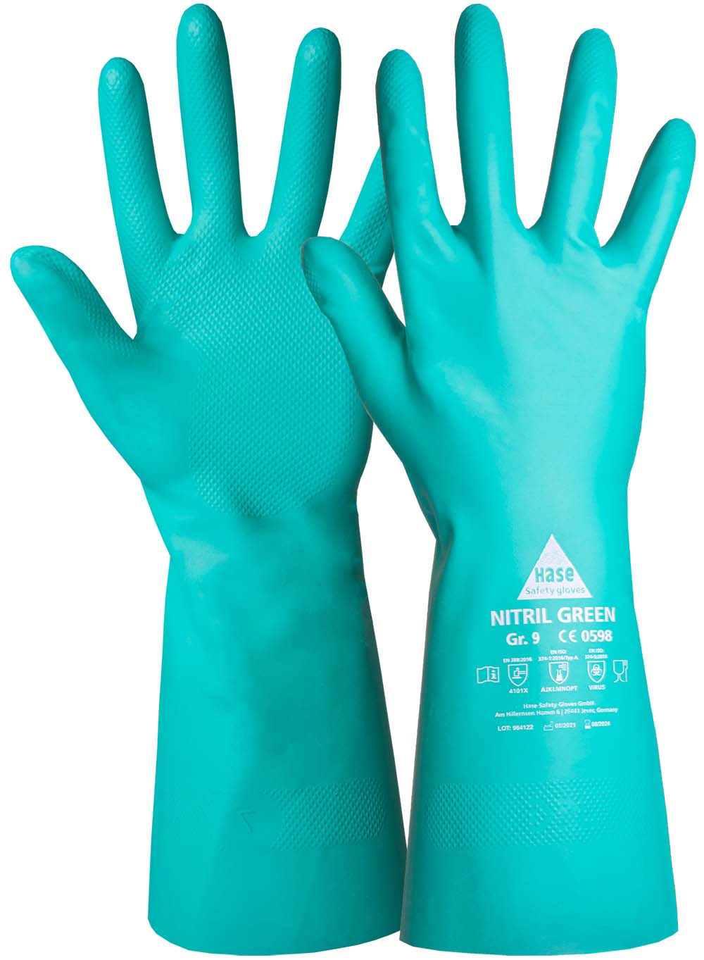 Chemikalienhandschuh Typ A, Baumwollbeflockung, Nitril