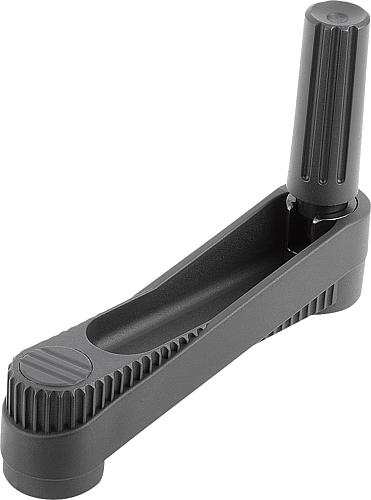 Handkurbel mit Nut Gr.1 A=80 L=85,5 Thermoplast, umlegbar, Komp:Thermoplast, D=10 - K0266.111003 - erhältlich bei ✭ HUG Technik ✓