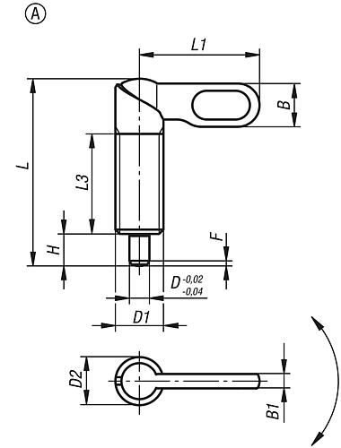 Sperrriegel M10, Form: A Edelstahl, D=4 - K0637.1040410 - bei HUG Technik ♡