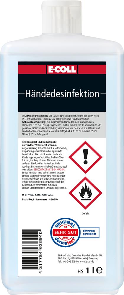 E-COLL Händedesinfektion 1L - bei HUG Technik ✭