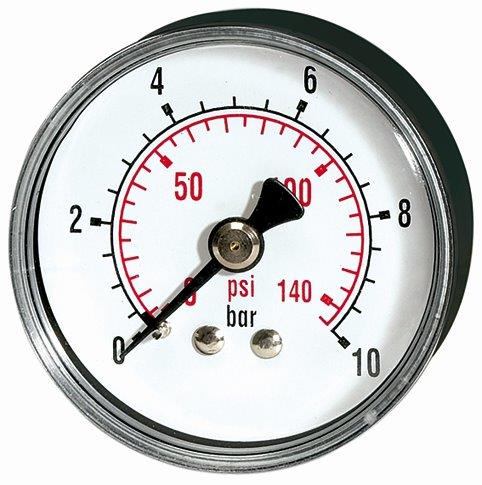 Standardmanometer »pressure line« G 1/4 hinten, - 1/0 bar/-14,5 psi, ø50 mm, Kunststoffgehäuse - kommt direkt von HUG Technik 😊