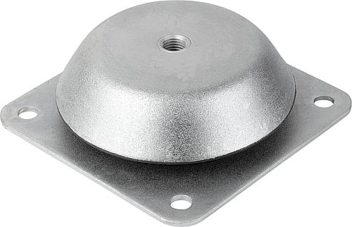 Maschinenfuß D=150, Form: B Stahl, Komp: elast. Naturkautschuk - K0687.150060 - direkt bei HUG Technik ✓