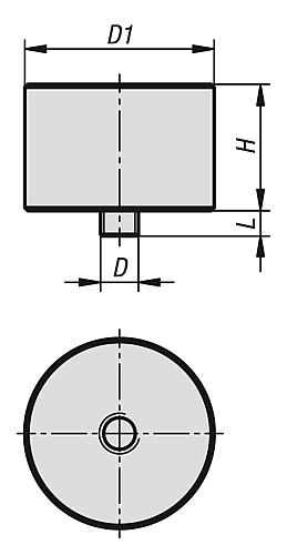 Drehlager mit Gewindestift, M06, D1=30, Stahl brüniert - K1507.3006X04 - gibt’s bei ☆ HUG Technik ✓