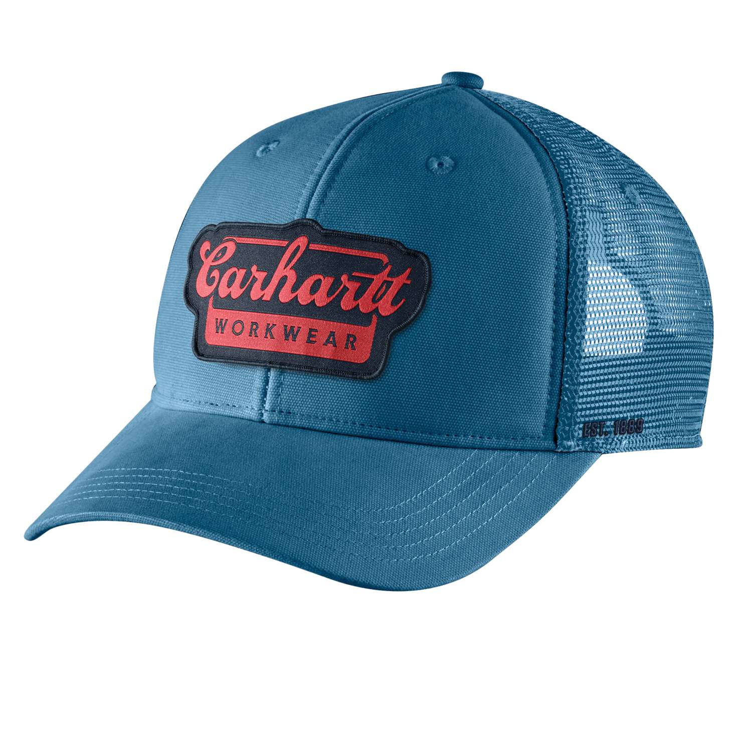 carhartt® Herren Mütze »Rugged Flex™ Twill Mesh-Back Script Patch Cap« - One Size, dark tranquil blue - kommt direkt von HUG Technik 😊