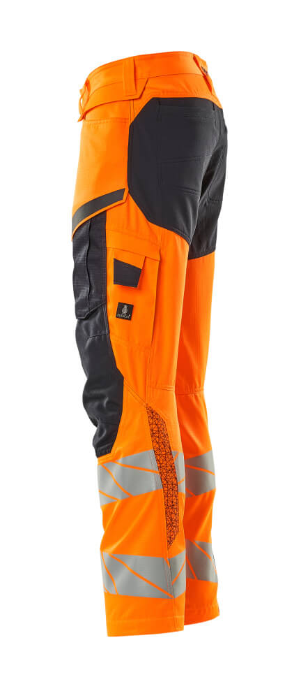 MASCOT® ACCELERATE SAFE Hose mit Knietaschen  Gr. 76/C46, hi-vis orange/schwarzblau - bei HUG Technik ☆