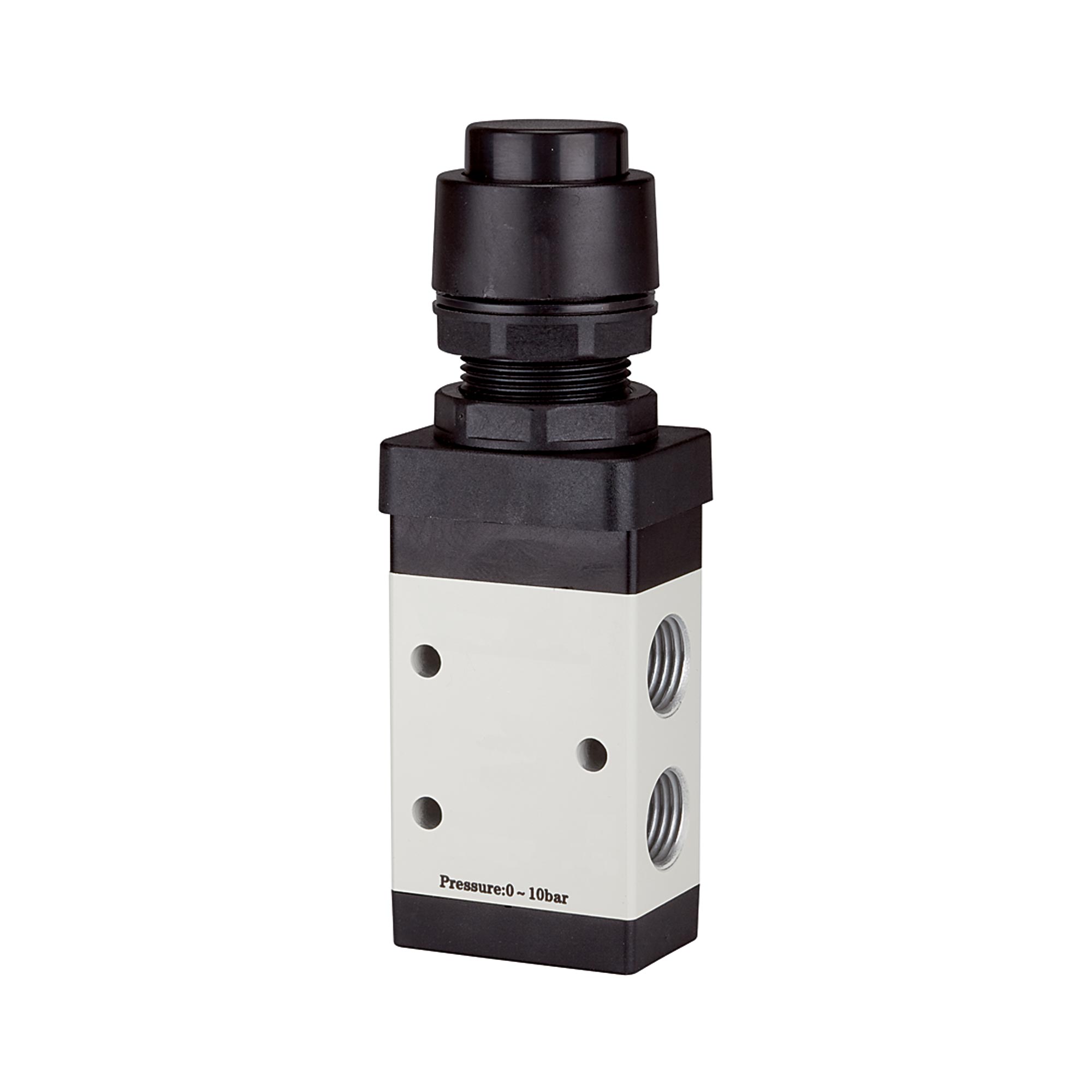 3/2-Wegeventil, manuell »M3«, Druckknopf, NC, monost., G1/4, schw - bei HUG Technik ✓