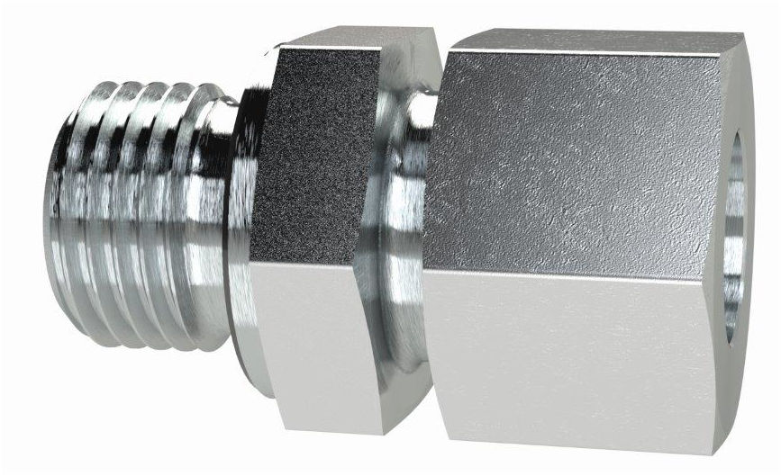 Einschraubverschraubung gerade, G 1/2 AG, Rohr-Außen-ø 10 mm, Stahl verzinkt - erhältlich bei ♡ HUG Technik ✓