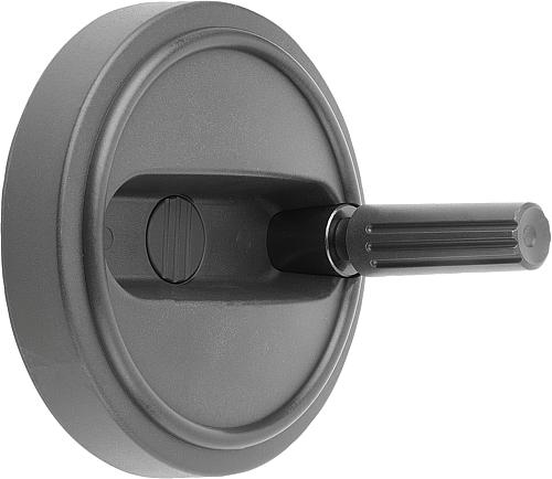 Handrad ohne Nut Gr.1 D1=80 Thermoplast, drehbar, Komp: Thermoplast, D=10 - K0257.1080106 - bei HUG Technik ☆
