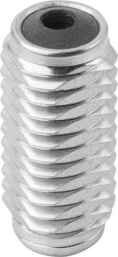 Federndes Seitendruckstück mit Gewindehülse D=M12 L=11,5, Form: B Stahl, ohne Druckbolzen Komp: Stahl - K0372.2020X12 - bei HUG Technik ✭