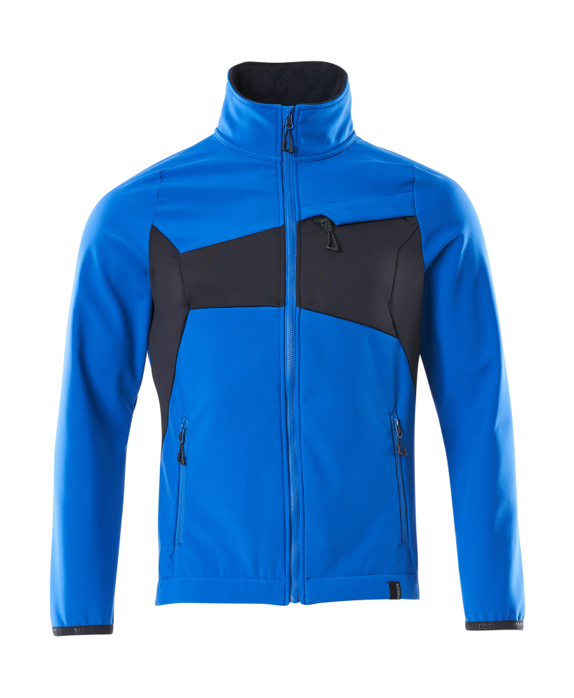 MASCOT® ACCELERATE Soft Shell Jacke  Gr. 2XL, azurblau/schwarzblau - direkt bei HUG Technik ✓