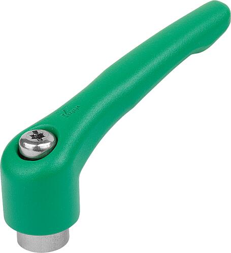 Klemmhebel Gr.3 M10, Zink grün RAL6032 strukturmatt, Komp:Edelstahl blank - K0123.310185