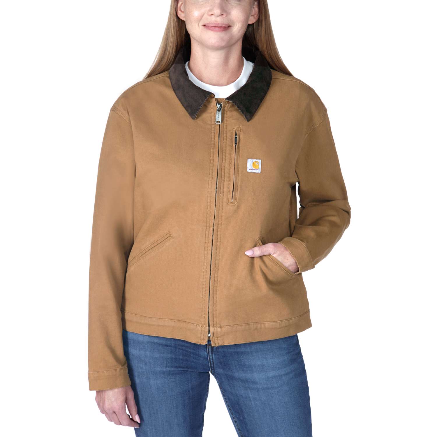 carhartt® Damen-Jacke »RELAXED FIT CANVAS DETROIT JACKET« - Gr. S, carhartt® brown - erhältlich bei ☆ HUG Technik ✓