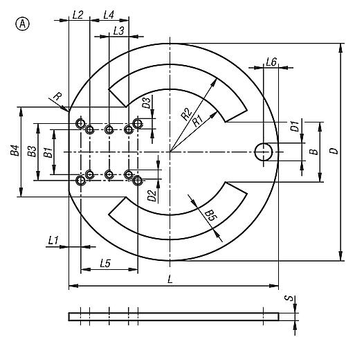 Adapterplatte Rund, Form: A Geschlossen, D=145, S=5, Stahl verzinkt - K1211.145 - bekommst Du bei HUG Technik ♡