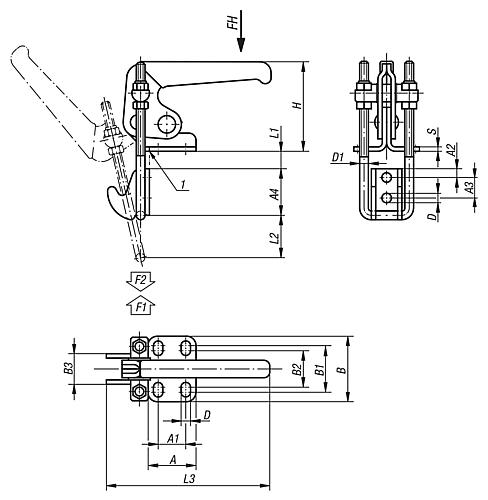 Bügelspanner vertikal Edelstahl, Komp: Kunststoff - K0082.0140N - bei HUG Technik ✭